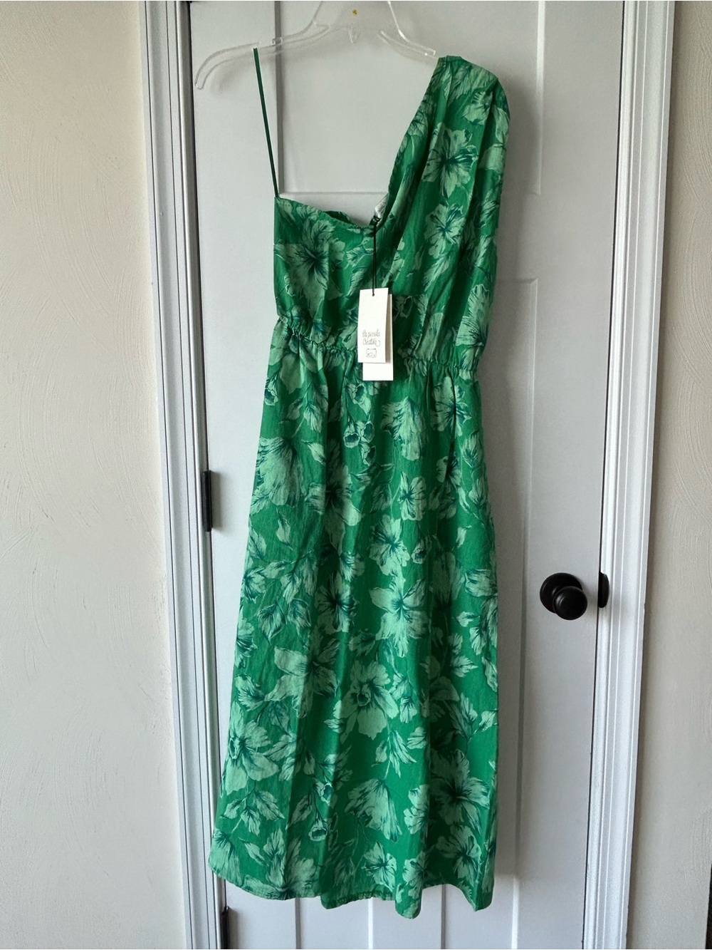 NWT - La Piccola Creativa Cotton Floral One-Shoulder Midi Dress, Made in Italy - Picture 6 of 9